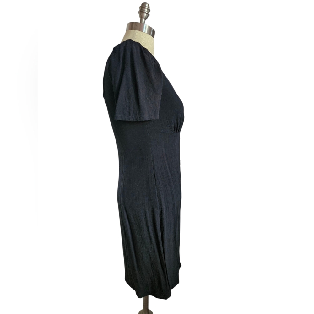 EXPRESS Button Front Scoop Neck Black Mini Dress | SZ S - Picture 5 of 10